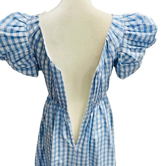 Antonio Melani Jennifer Sumko Catherine Gingham Puff Sleeve Taffeta Midi Dress - Picture 7 of 13